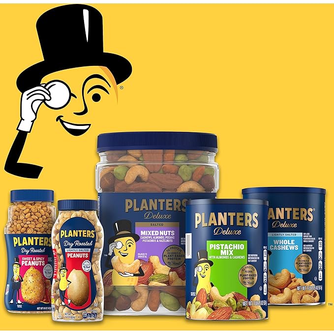 PLANTERS Deluxe Salted Mixed Nuts, Roasted Cashews, Almonds, Pecans, Pistachios, and Hazelnuts
