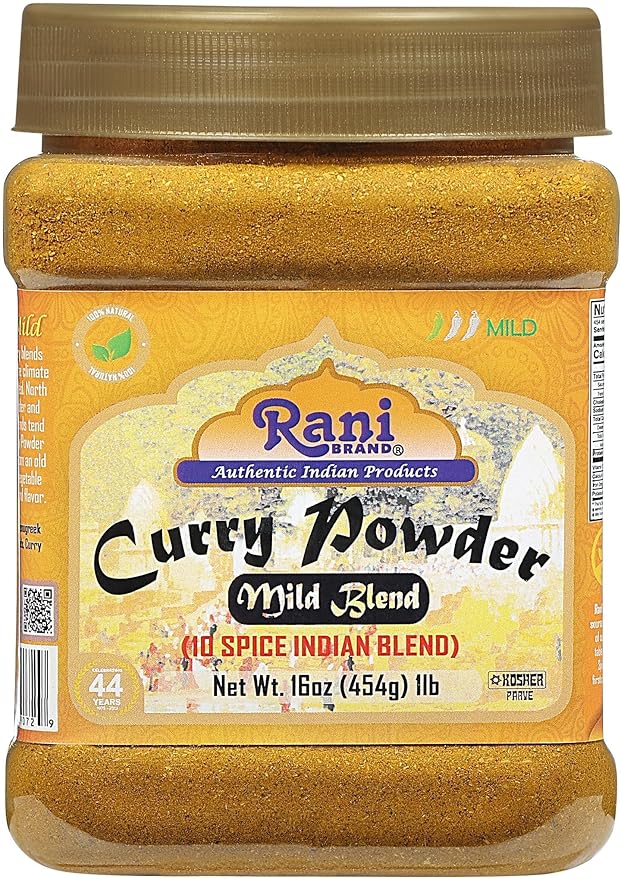 Rani Curry Powder Mild (10-Spice Authentic Indian Blend) 16oz (1lb) 454g PET Jar, Pack of 6 ~ All