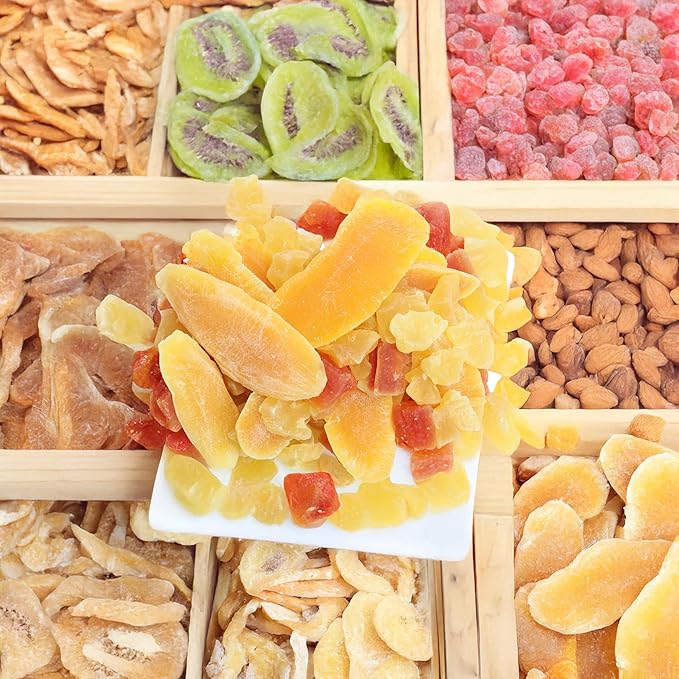 Anna and Sarah, Unsulphured Tropical Dried Fruit Mix Pineapple Tidbits, Mango Slice and Papaya