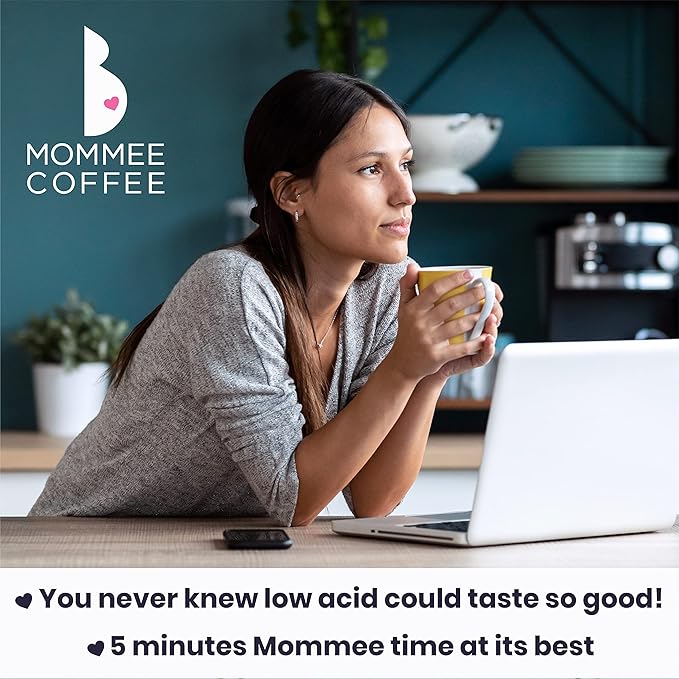 Mommee Coffee Quarter Caf Low Acid Whole Organic Coffee Beans - 100% Arabica Organic 1/4 Caff