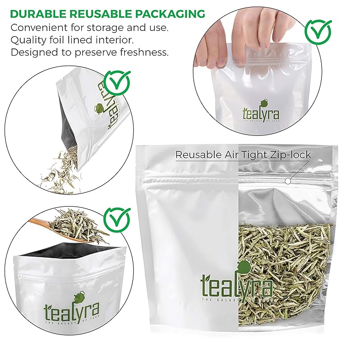 Tealyra - Imperial Yunnan Silver Needle - White Loose Leaf Tea - Top Chinese White Tea - Caffeine
