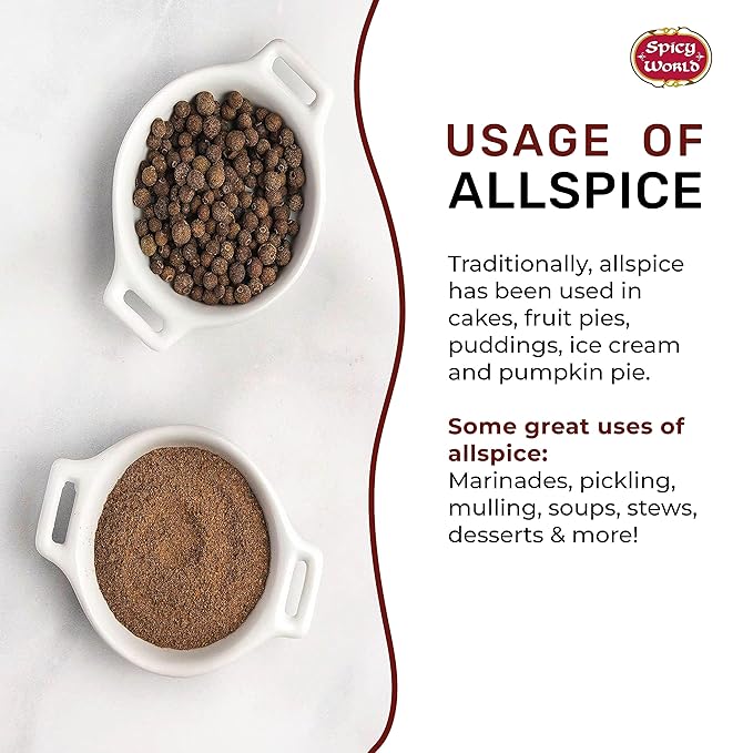 Spicy World Allspice Ground 16 Ounce - Huge 1 Pound Value Pack - All Spice Powder