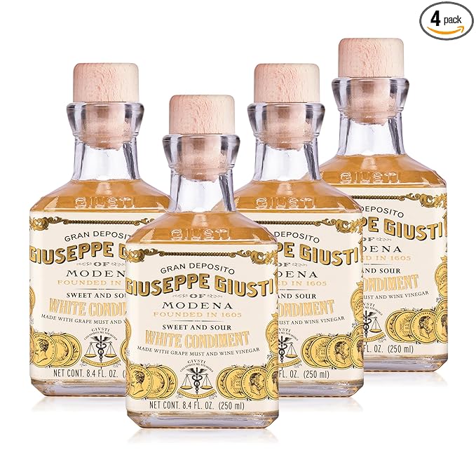 Giusti White Balsamic Vinegar Dressing – Condiment for Cooking and Finishing Dishes such as Salads