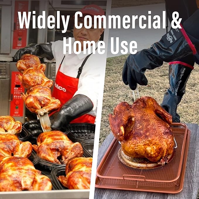 RAPICCA 700°F Heat Resistant BBQ Grill Gloves: Oil Resistant Waterproof for Smoking Grilling