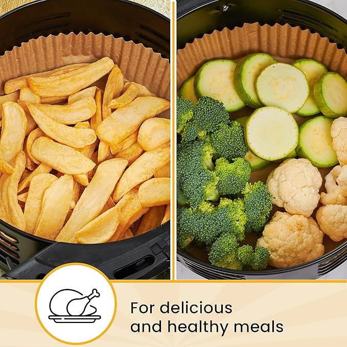 250 pcs Air Fryer Liners for Ninja, Round Disposable Airfryer Paper Liners ??Non-Stick and Oil
