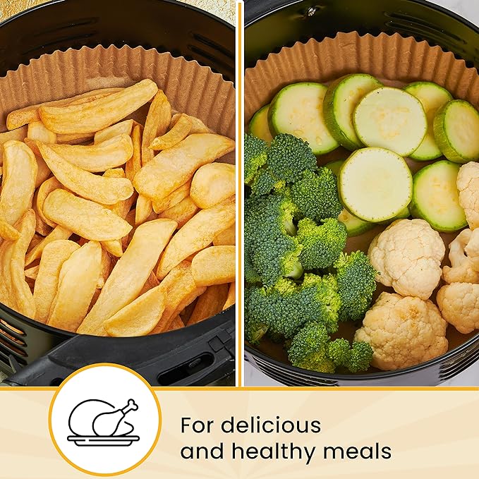 Air Fryer Liners for Ninja, 125 Pcs Round Disposable Airfryer Paper Liners ??Non-Stick and Oil