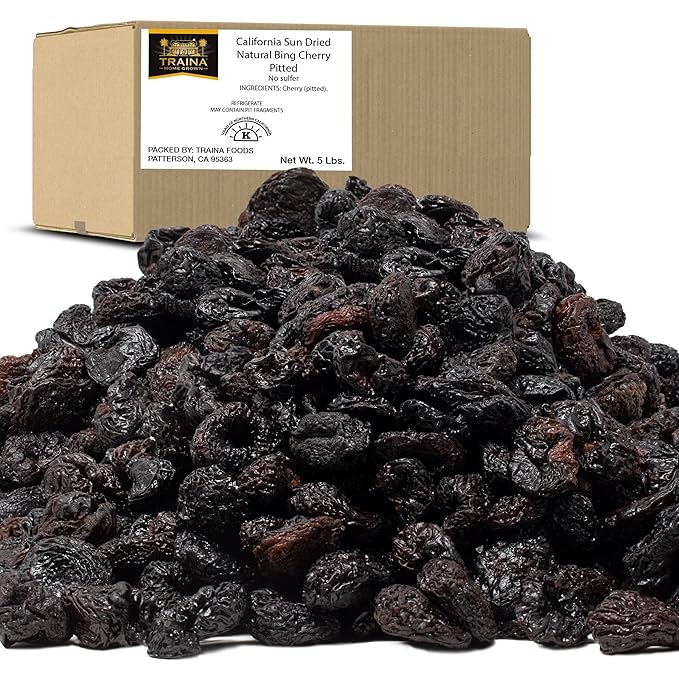 Traina Home Grown California Sun Dried Natural Pitted Cherries - Healthy, Natural, No Added Sugar