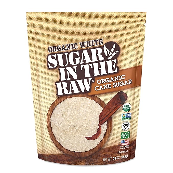 Sugar In The Raw Organic Granulated White Premium Cane Sugar, Pure Natural Sweetener, Hot & Cold