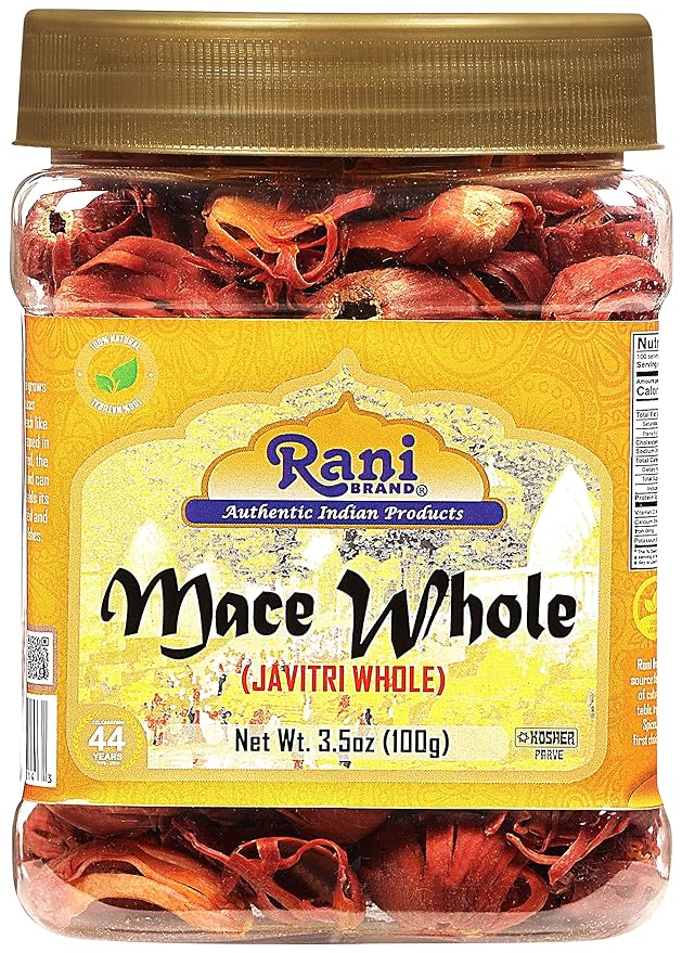 Rani Mace Whole (Javathri), Spice 3.5oz (100g) PET Jar ~ All Natural | Vegan | Gluten Friendly |