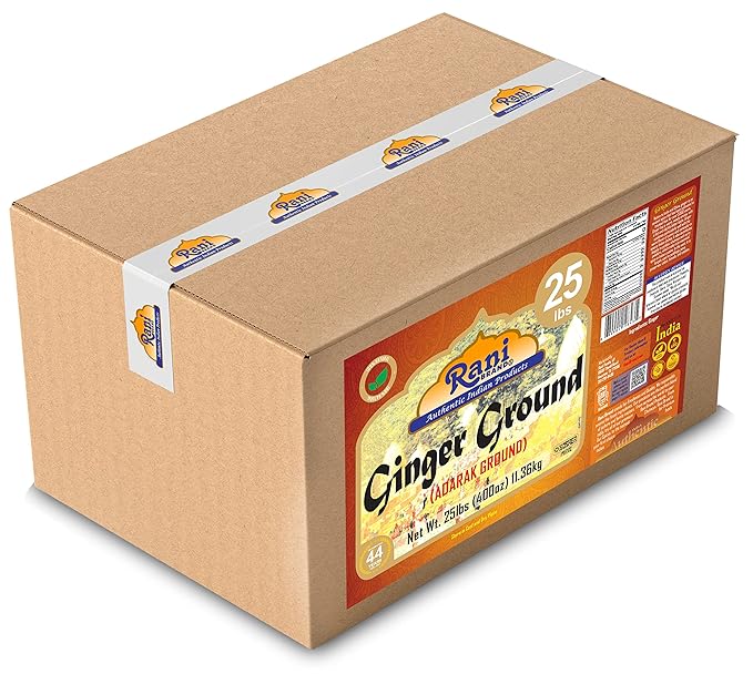 Rani Ginger (Adarak) Powder Ground, Spice 400oz (25lb) 11.36kg Bulk Box ~ All Natural | Vegan |