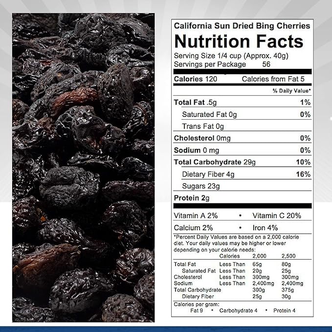 Traina Home Grown California Sun Dried Natural Pitted Cherries - Healthy, Natural, No Added Sugar