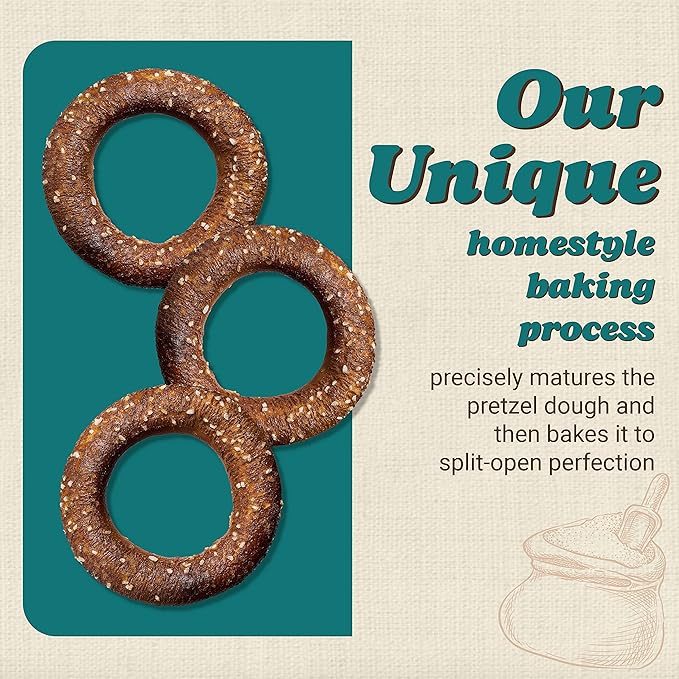 Unique Snacks Sourdough Craft Beer Pretzel Rings, Delicious Homestyle Baked Snack Bag, Vegan, OU