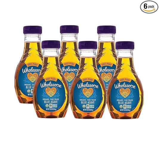 Wholesome Sweeteners 11.75-Ounce Organic Blue Agave Nectar, Fair Trade, 100% Pure, Non GMO, Gluten