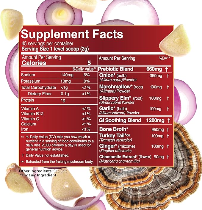 One Farm Superfood Powder Gut Health, Organic Gut Soothing Blend and Prebiotic Blend, Non-GMO