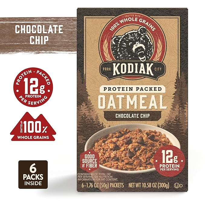 Kodiak Cakes Instant Oatmeal Packets - High Protein - 100% Whole Grains Breakfast Food - Chocolate