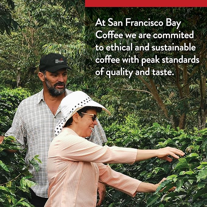 San Francisco Bay Coffee Coffee DECAF French Roast Ground Coffee, 28 oz Bag, Dark Roast, Swiss