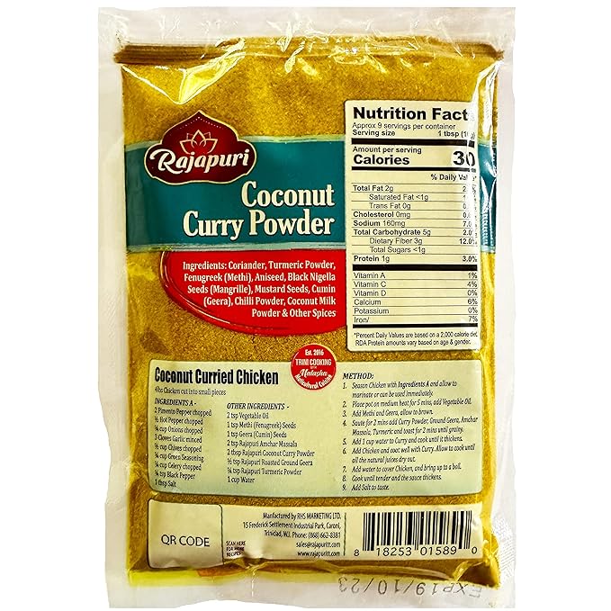 Rajapuri Mixed Spices | Coconut Curry -85g / 3 Ounce | Brings The Taste Of The Caribbean Home