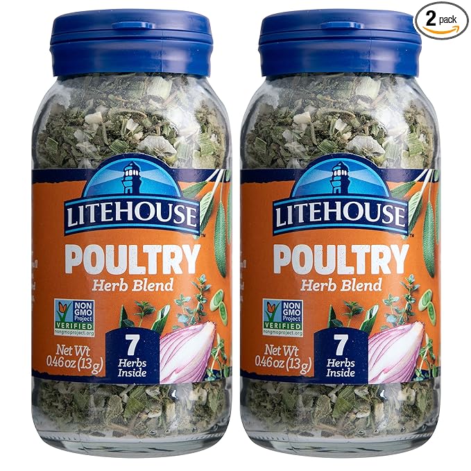 Litehouse Freeze Dried Poultry Herb Blend - Substitute for Fresh Poultry Herb, Jar Contains 7