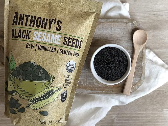 Anthony's Organic Black Sesame Seeds, 2 lb, Raw, Unhulled, Batch Tested & Verified Gluten Free