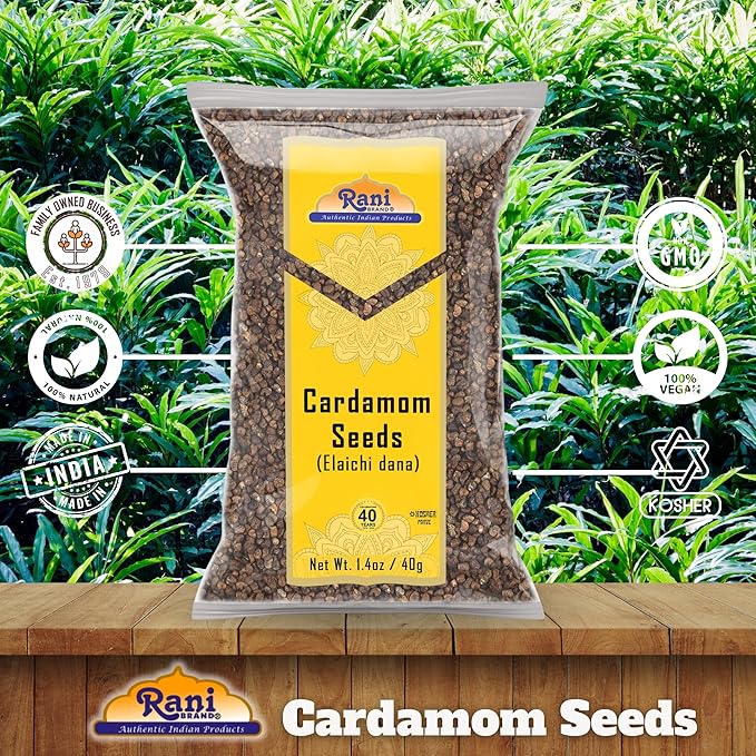 Rani Cardamom (Elachi) Decorticated Seeds Indian Spice 1.4oz (40g) ~ All Natural | Vegan | Gluten