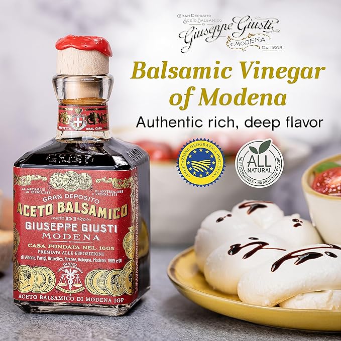 Giusti Italian Balsamic Vinegar of Modena IGP - 3 Gold Medals, Rich & Thick Gran Deposito Aceto