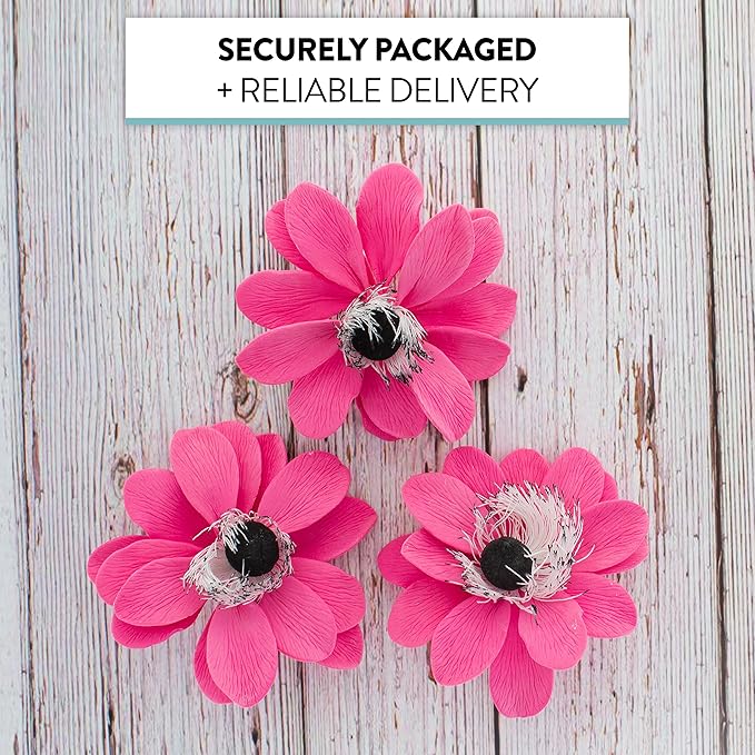 Global Sugar Art Double Anemone Sugar Cake Flowers Pink, 3 Count by Chef Alan Tetreault