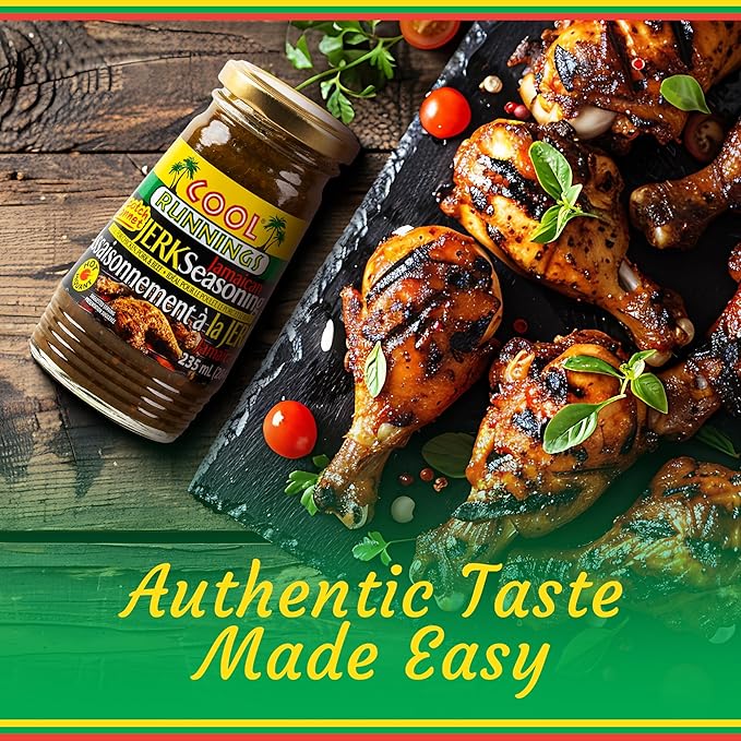 Cool Runnings Jerk Jamaican Seasoning Scotch Bonnet Sauce 284g - Authentic Jamaican Sauce Packed