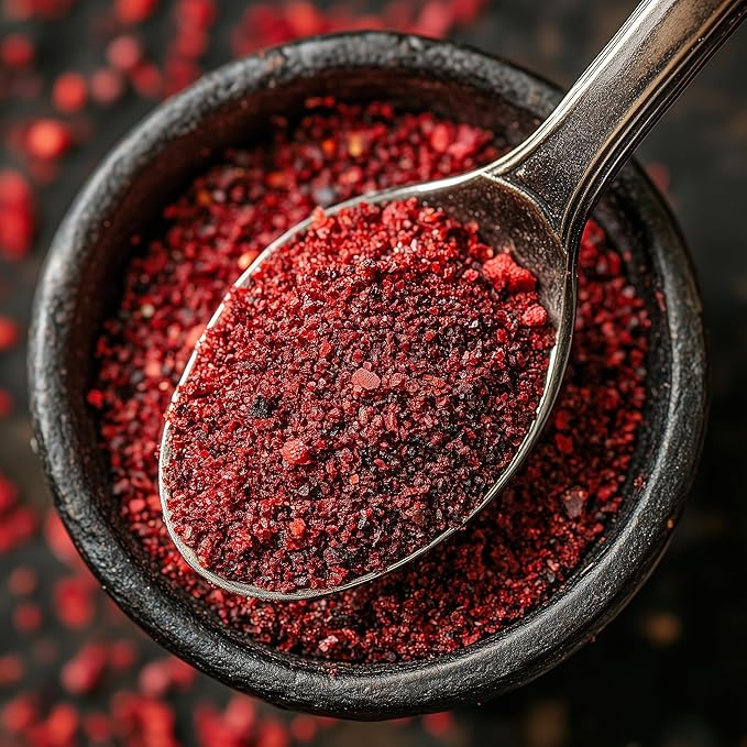 SavorSatch Ground Sumac ??4oz Resealable Pouch | Certified Kosher, GMO Free, Allergen-Free | Tangy