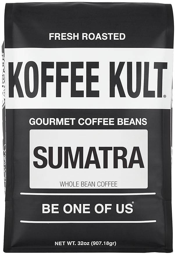 Koffee Kult Sumatra Coffee Beans Dark Roast - Indonesian Fresh Roasted Coffee Beans(Whole Bean