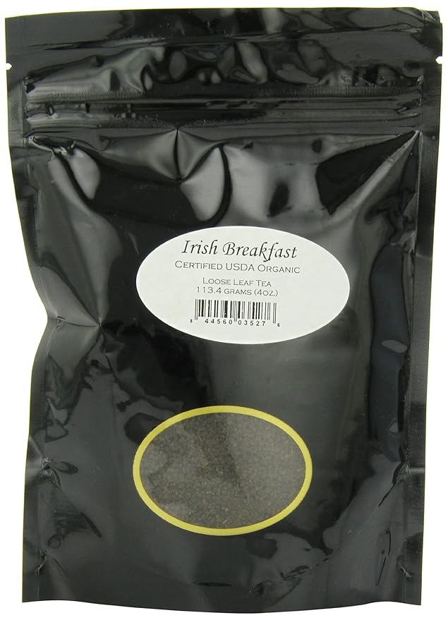 Organic Irish Breakfast Tea Pouches - 4oz | Loose Leaf Black Tea | Full-Bodied and Robust Flavor |