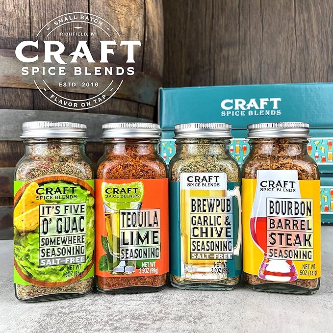 Craft Spice Blends Happy Hour Seasoning 4-Pack Gift Set - Top Shelf Spices Raising the Bar on