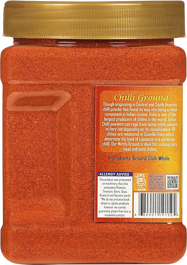 Rani Chilli Powder (Mirchi) Ground Indian Spice 16oz (1lb) 454g PET Jar ~ All Natural | Salt-Free |