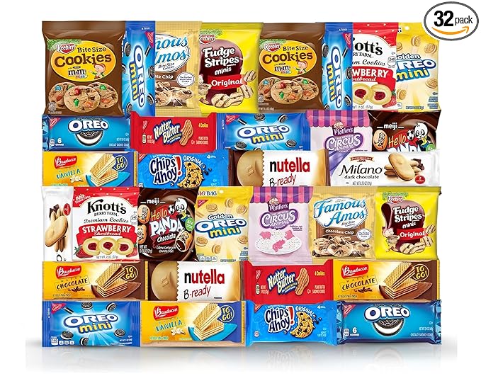 Cookies Variety Pack - Individually Wrapped Assortment, Sampler Bulk Care Package - Cookie Bundle