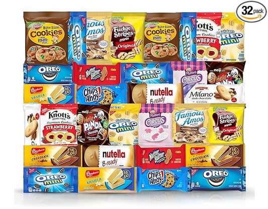 Cookies Variety Pack - Individually Wrapped Assortment, Sampler Bulk Care Package - Cookie Bundle