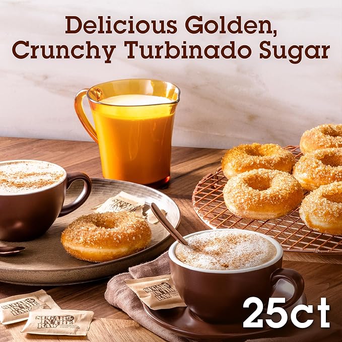 Sugar In The Raw Turbinado Cane Sugar Packets, 25 Ct, Pure, All-Natural Turbinado Sugar, Non-GMO
