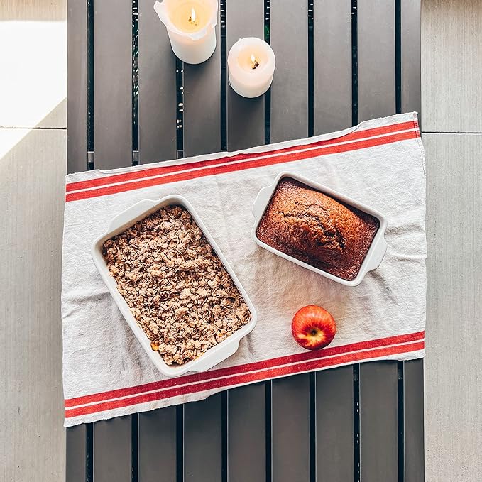 Mora 7x11in & Loaf Baking Dishes - Porcelain Casserole & Bakeware, Oven-to-Table, Freezer Safe