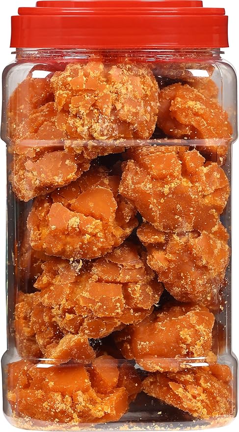 Rani Pesi Gur (Jaggery) Indian Unrefined Raw Cane Sugar 70oz (4.4lbs) 2kg PET Jar ~ Gluten Friendly