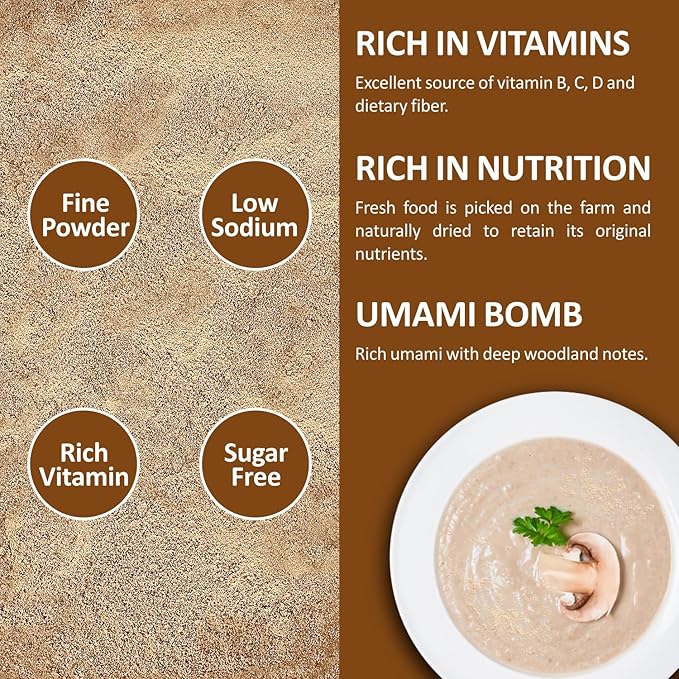 Yimi Onion and Mushroom Seasoning Mix, Umami Flavor, Finely Ground Powder for Soups, Stews, and