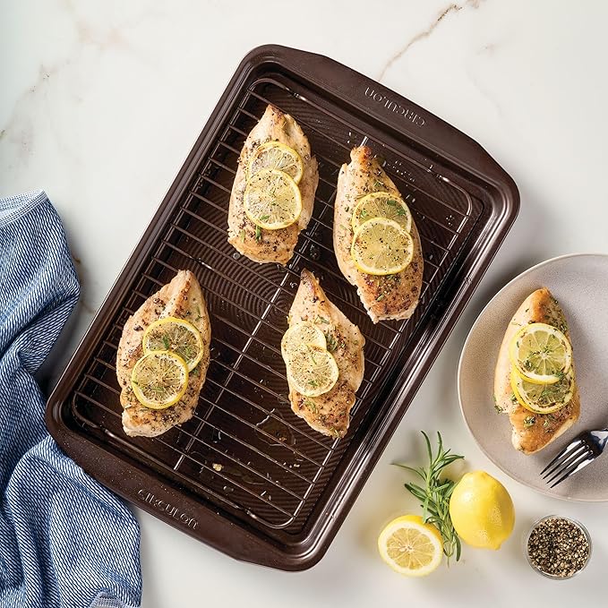 Circulon Nonstick Bakeware Set with Nonstick Cookie Sheet / Baking Sheet and Cooling Rack - 2