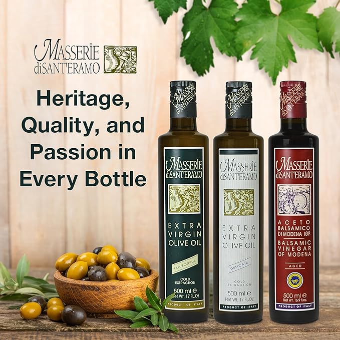 Delicate Italian Extra Virgin Olive Oil Cold Pressed - Light Olive Oil for Cooking and Frying