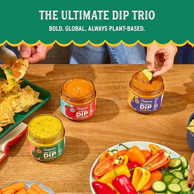Growee Vegan Dip Pack ??Plant-Based Queso, Nut-Free, Mayo & Dressing Alternative ??Dairy-Free &