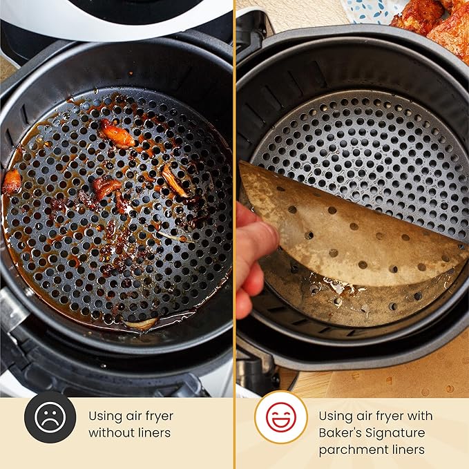 9??Steamer Paper, Air Fryer Round Parchment Paper Liners ??220pcs Unbleached Bamboo Steamer Liners