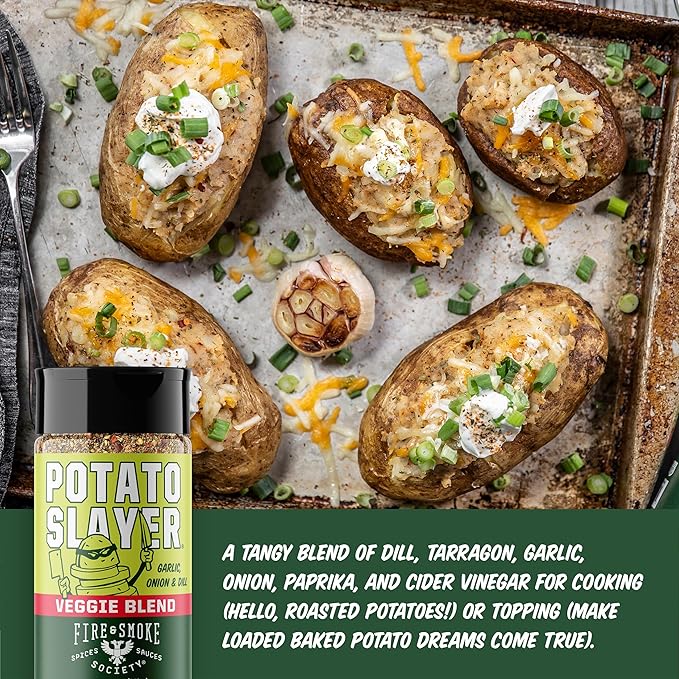 Fire & Smoke Society Potato Slayer Vegetable Seasoning | BBQ Rubs for Grilling | Potato, French Fry