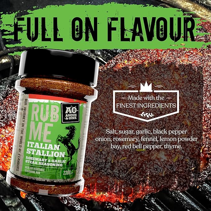 Angus & Oink | Italian Stallion BBQ Seasoning Rub | Inspired by Northern Italian Flavours | Perfect