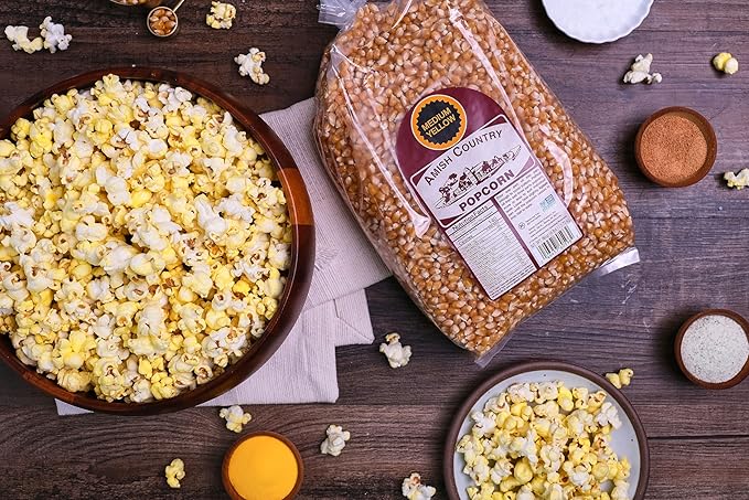 Amish Country Popcorn | 6 lb Bag | Medium Yellow Popcorn Kernels | Old Fashioned, Non-GMO and