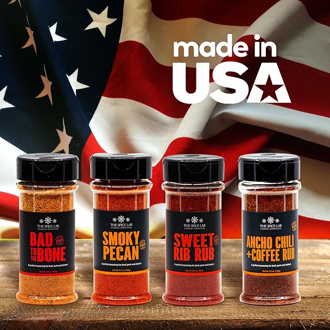 The Spice Lab BBQ Barbecue Spices and Seasonings Set - Ultimate Grilling Accessories Set - Gift Kit