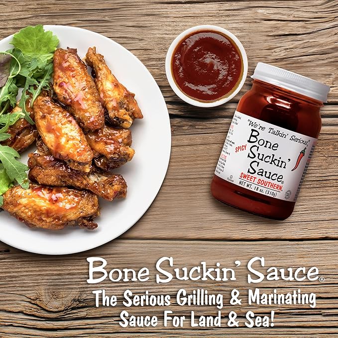 Bone Suckin' Sauce Sweet Southern BBQ Sauce, Gluten-Free, Non-GMO, Kosher, Sweetened with Cane