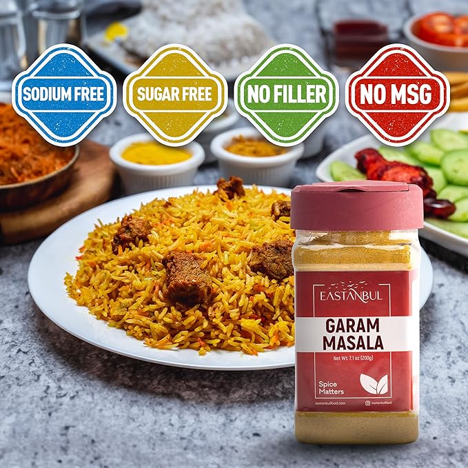 Eastanbul Garam Masala, 7.1oz Garam Masala Spice Powder Mix, Indian Spice, Top Culinary Grade