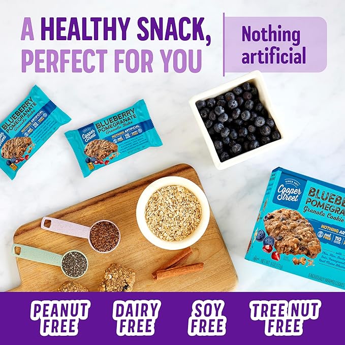 Cooper Street Granola Bakes in Delicious Blueberry Pomegranate Flavor | Healthy Chewy Granola Bars