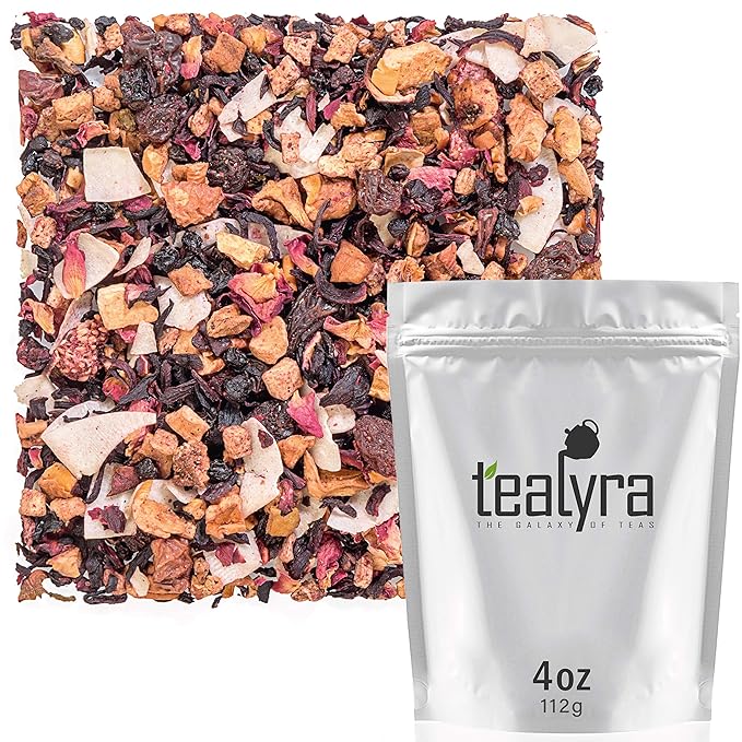 Tealyra - Sweet Berry Compote - Hibiscus - Cherry - Raspbery - Herbal Fruity Loose leaf Tea